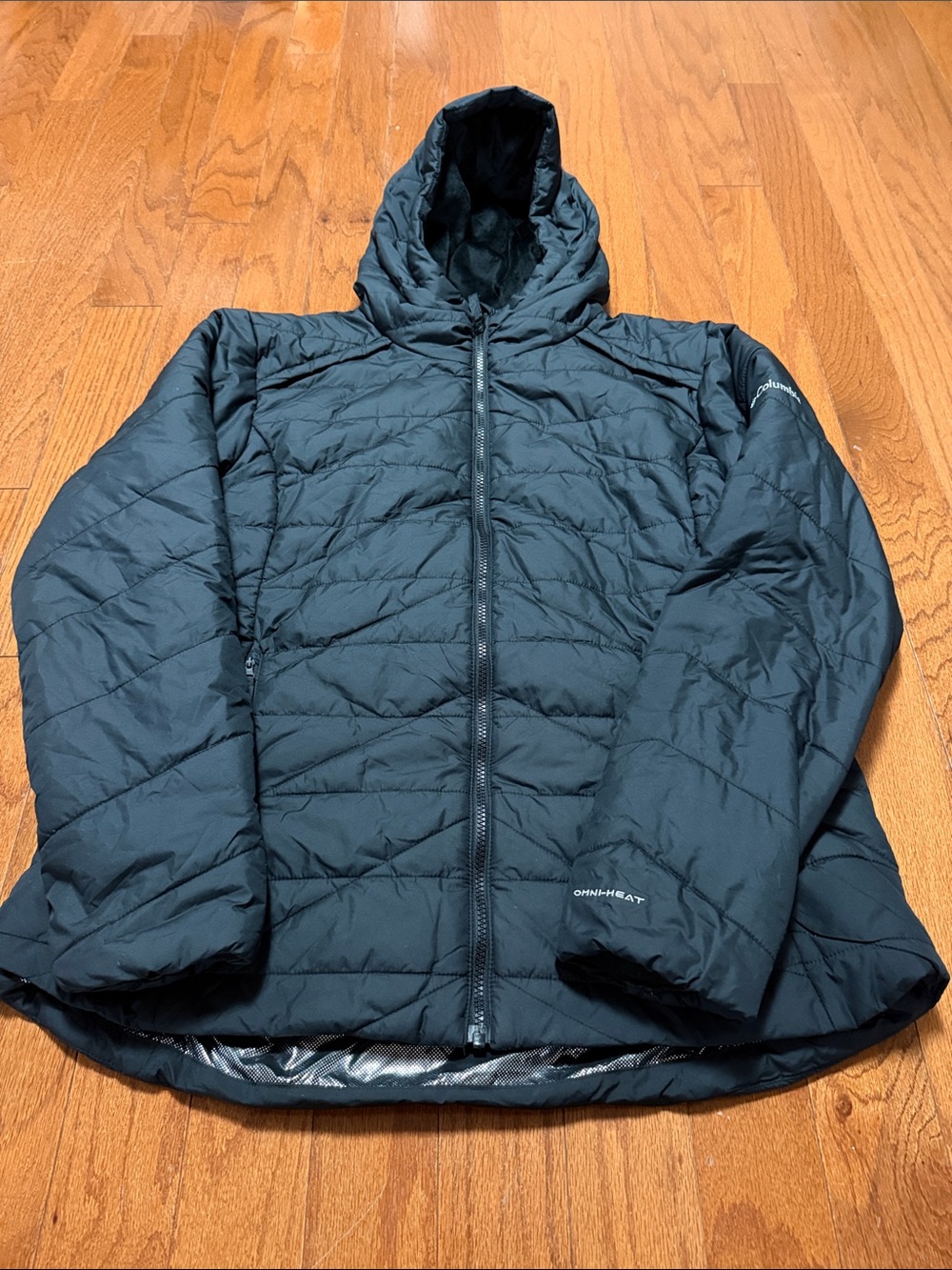 Columbia Omni-Heat insulated hooded jacket Puffer Jacket Black XXL